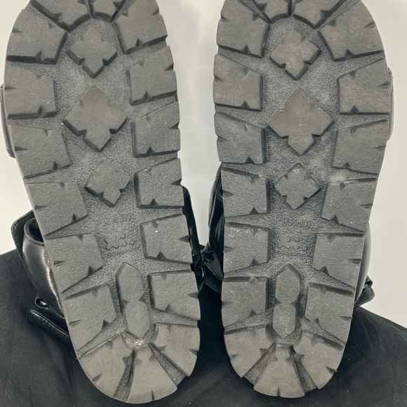 Prada Men’s Leather Slingback Platform Logo Two Strap Sandals EUR Size 38 - Picture 4 of 12